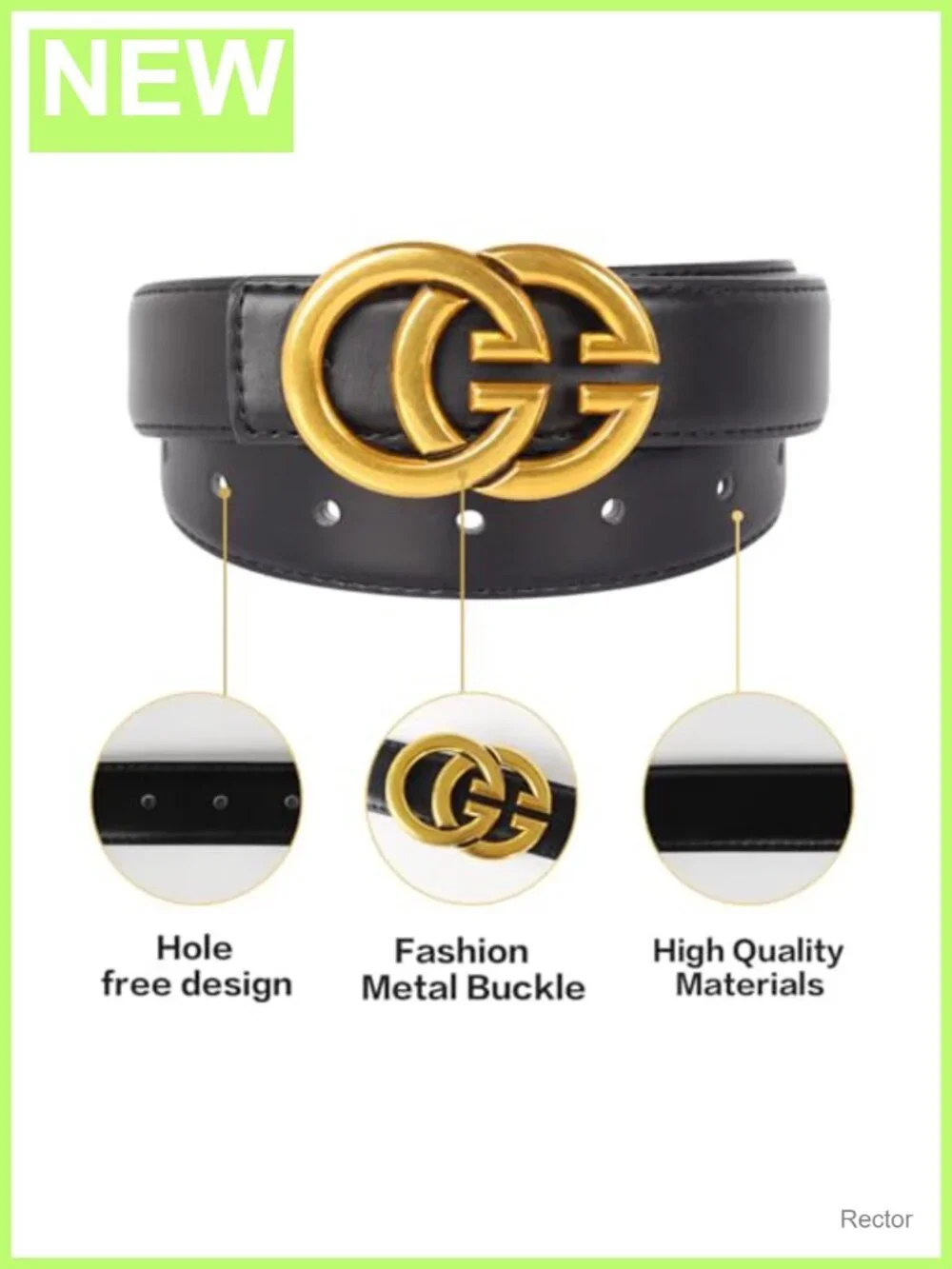 Women's Leather Belt with Buckle for Dresses Jeans Coats